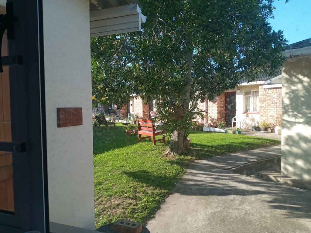 garden view to cottages